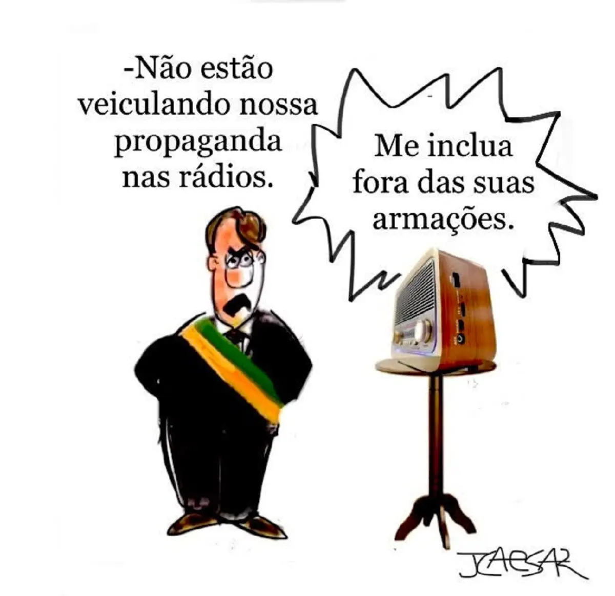 Revista online | Confira charge de JCaesar sobre propaganda eleitoral